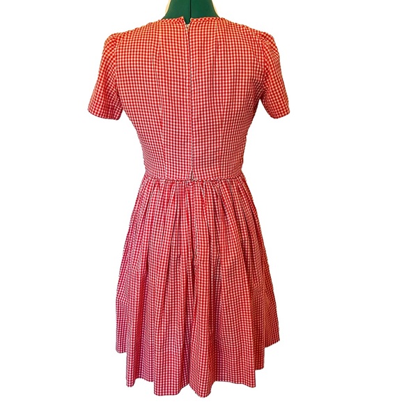 Vintage Red & White Gingham Dress - Size Small/Medium - Picture 3 of 7